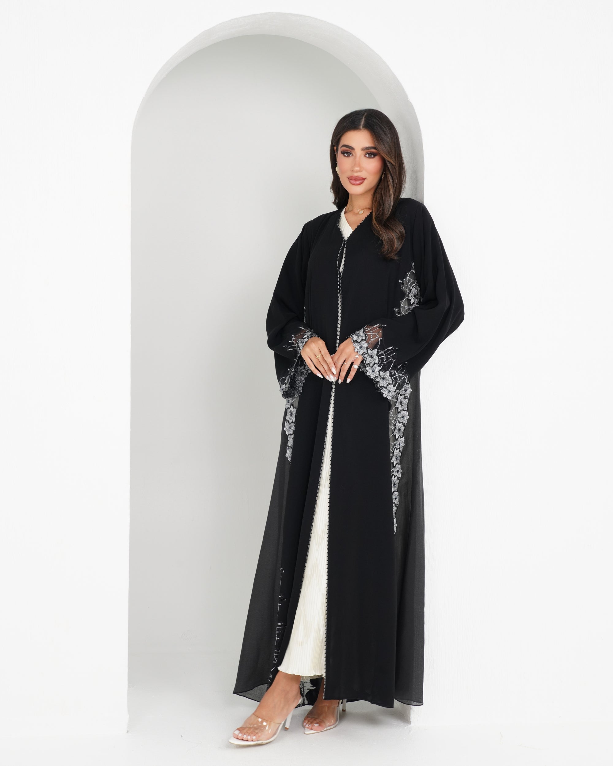 R153 Black Summer collection Abaya Set