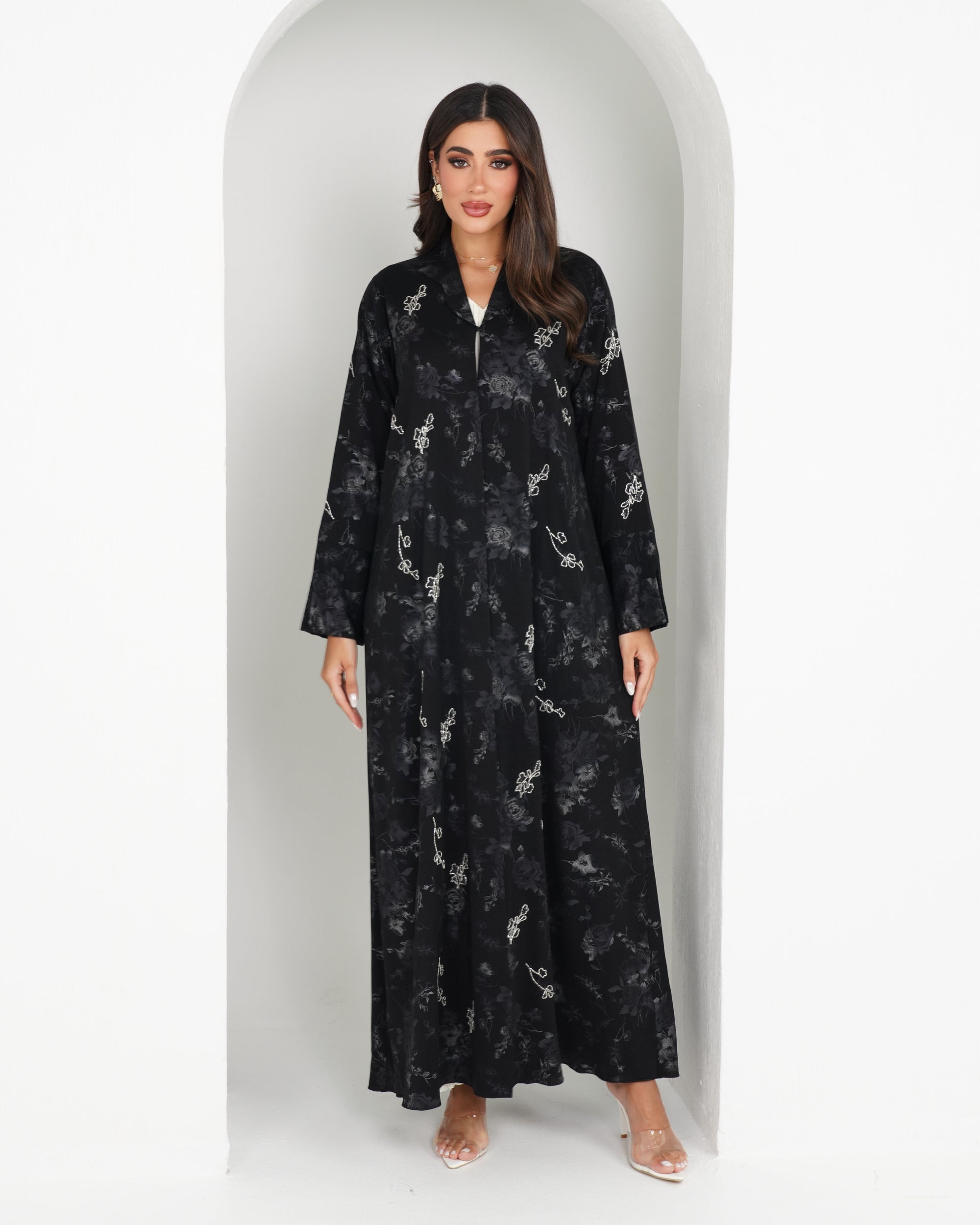 R158 Travel Wear Black Abaya Set