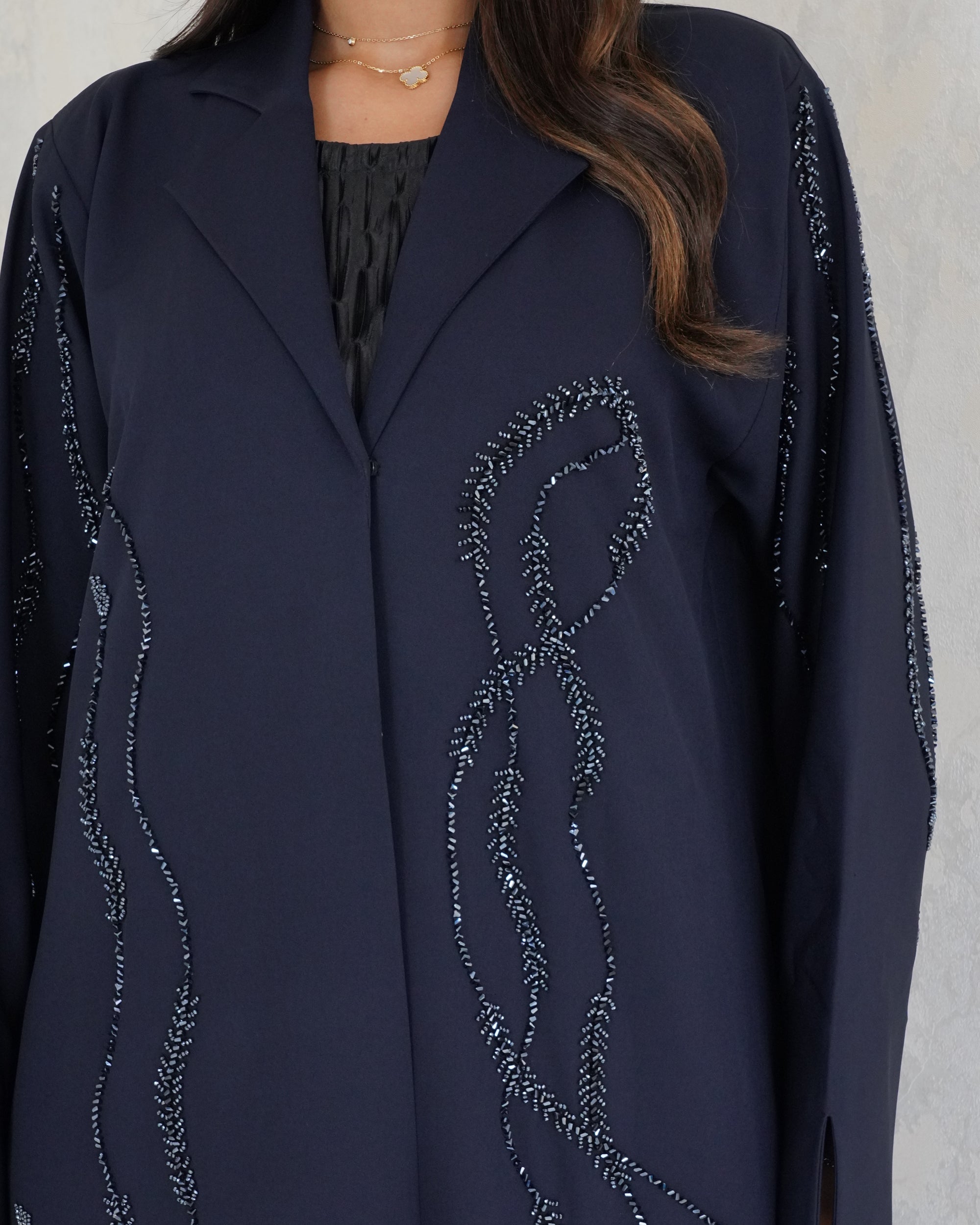 R100  Blue Abaya Set