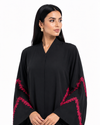 Buy Black Abaya R356 - Burgundy Lace - Rutba Fashion Abaya