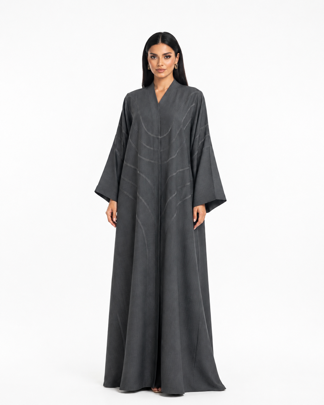 Buy Grey Embroidery Abaya R355 - Summer - Rutba Fashion Abaya