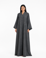 Buy Grey Embroidery Abaya R355 - Summer - Rutba Fashion Abaya