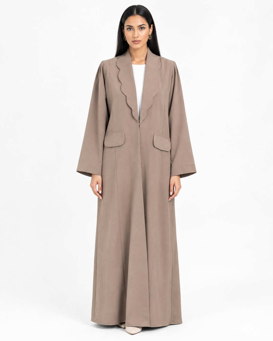 Buy Off-white Abaya R357 - Turkish Coat - Rutba Fashion Abaya