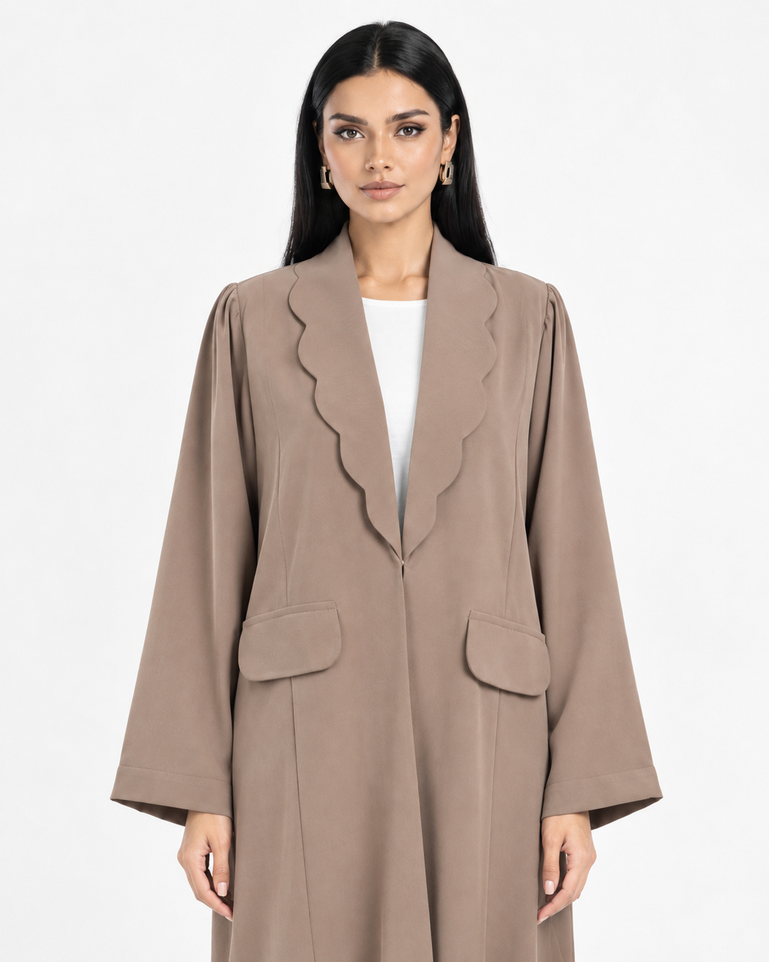 Buy Off-white Abaya R357 - Turkish Coat - Rutba Fashion Abaya