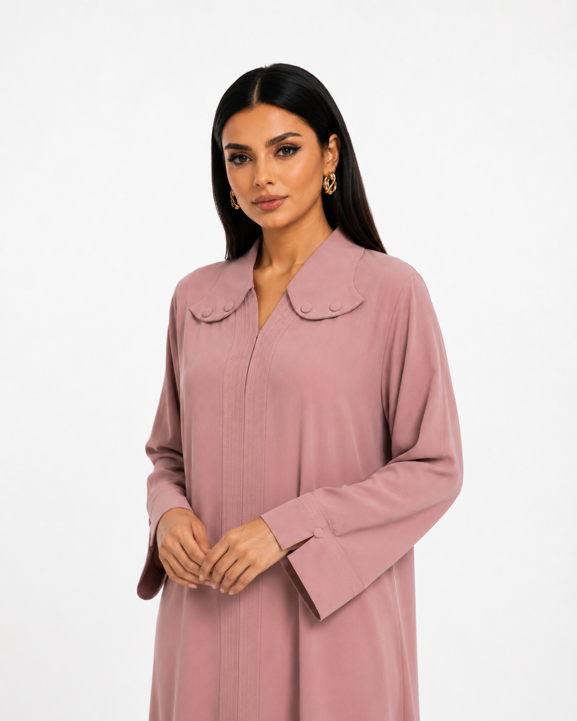 Buy Pink Abaya R359 - Zari Work - Rutba Fashion Abaya