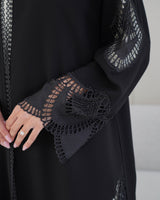 R233 Black Classic Abaya Set
