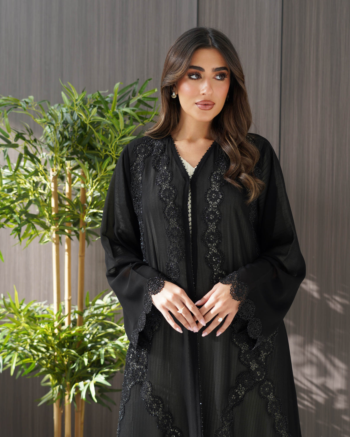 R242 Black Elegant summer Abaya Collection