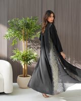 R243 Cutting Model Black Abaya for Eid Collection