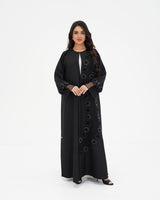 R 331 Black 3D Floral Lace Abaya Abaya for Women UAE – Abaya – Rutba Fashion Abaya