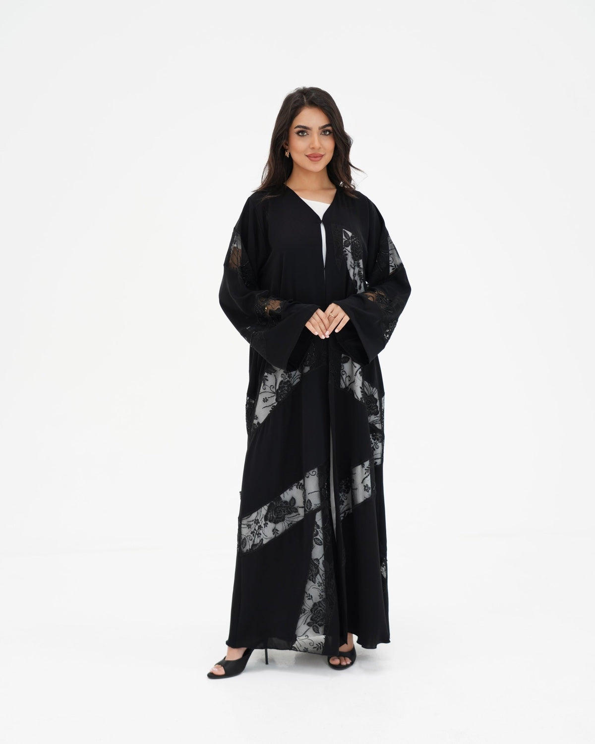 R 332 Black Beaded Abaya Abaya for Women UAE – Abaya – Rutba Fashion Abaya