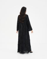 R 333 Black 3D LaserCut Floral Dantel Abaya Abaya for Women UAE – Abaya – Rutba Fashion Abaya