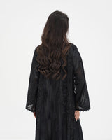 R 333 Black 3D LaserCut Floral Dantel Abaya Abaya for Women UAE – Abaya – Rutba Fashion Abaya