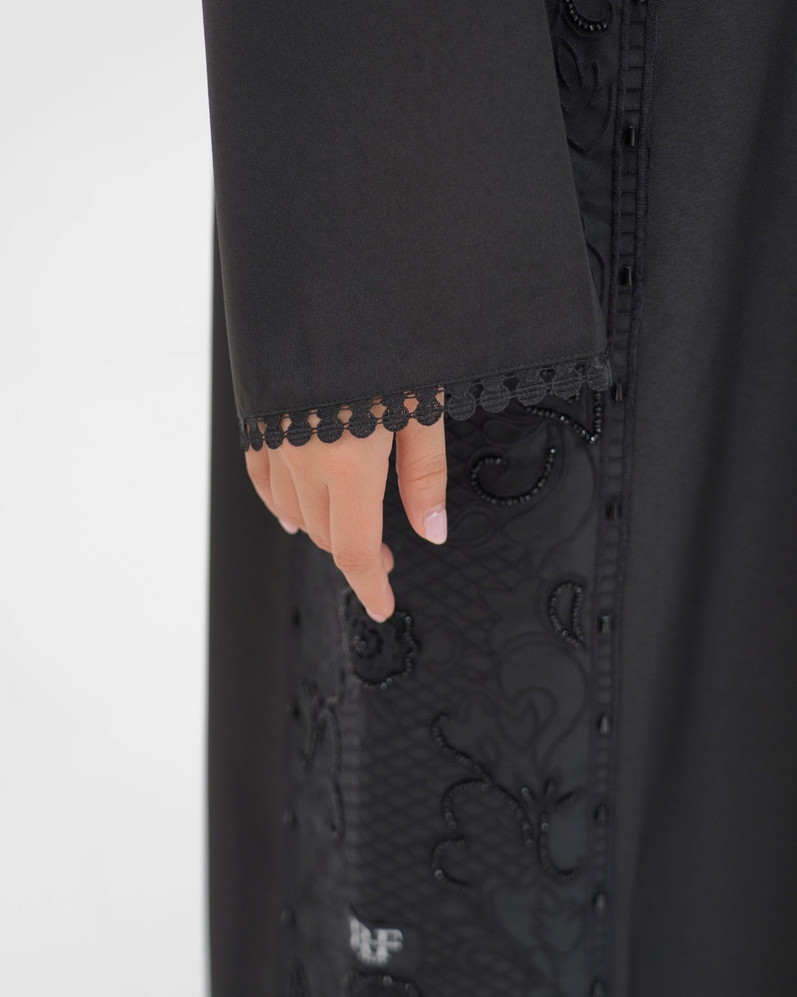 R 335 Black Premium Embroidery Abaya Abaya for Women UAE – Abaya – Rutba Fashion Abaya
