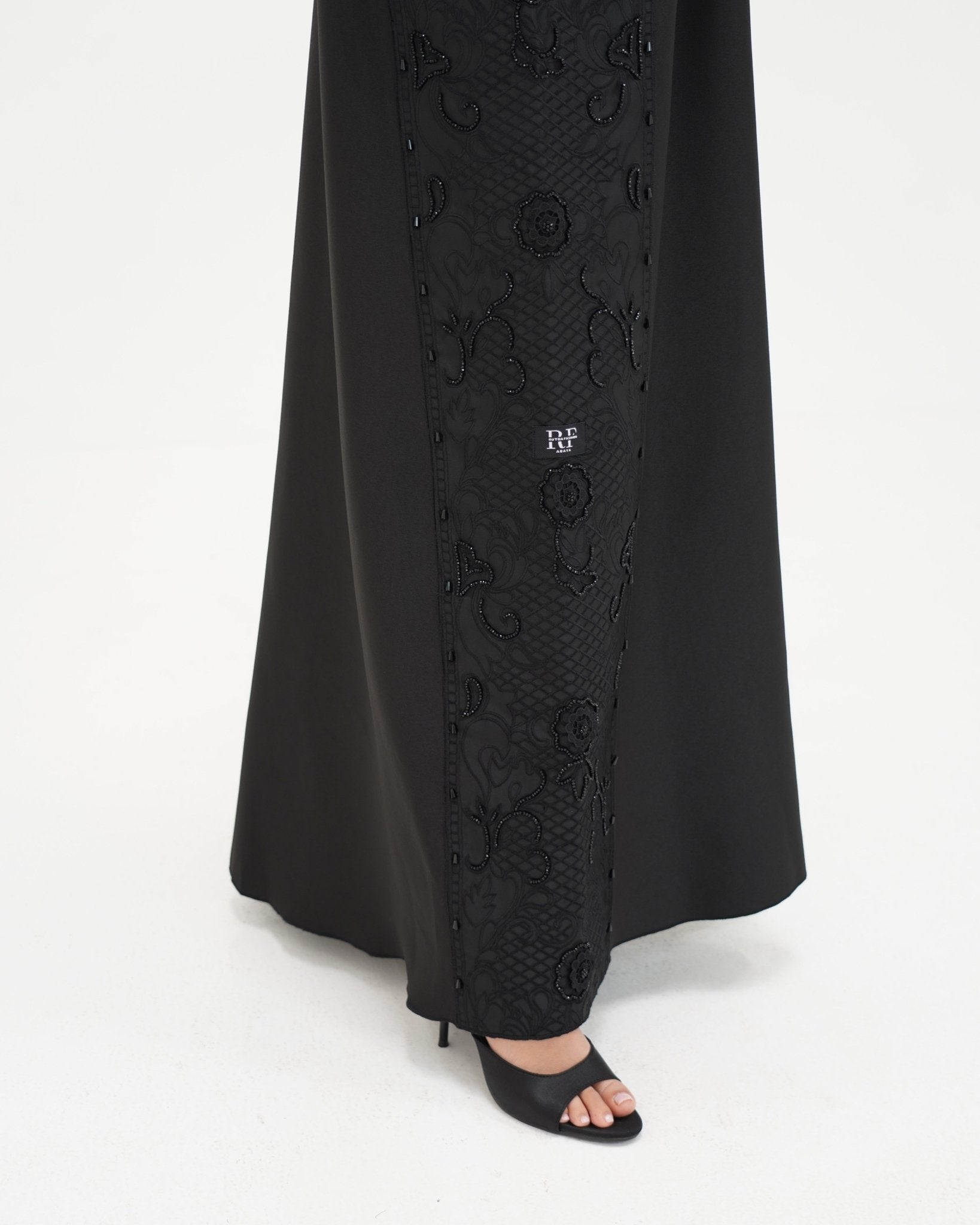 R 335 Black Premium Embroidery Abaya Abaya for Women UAE – Abaya – Rutba Fashion Abaya