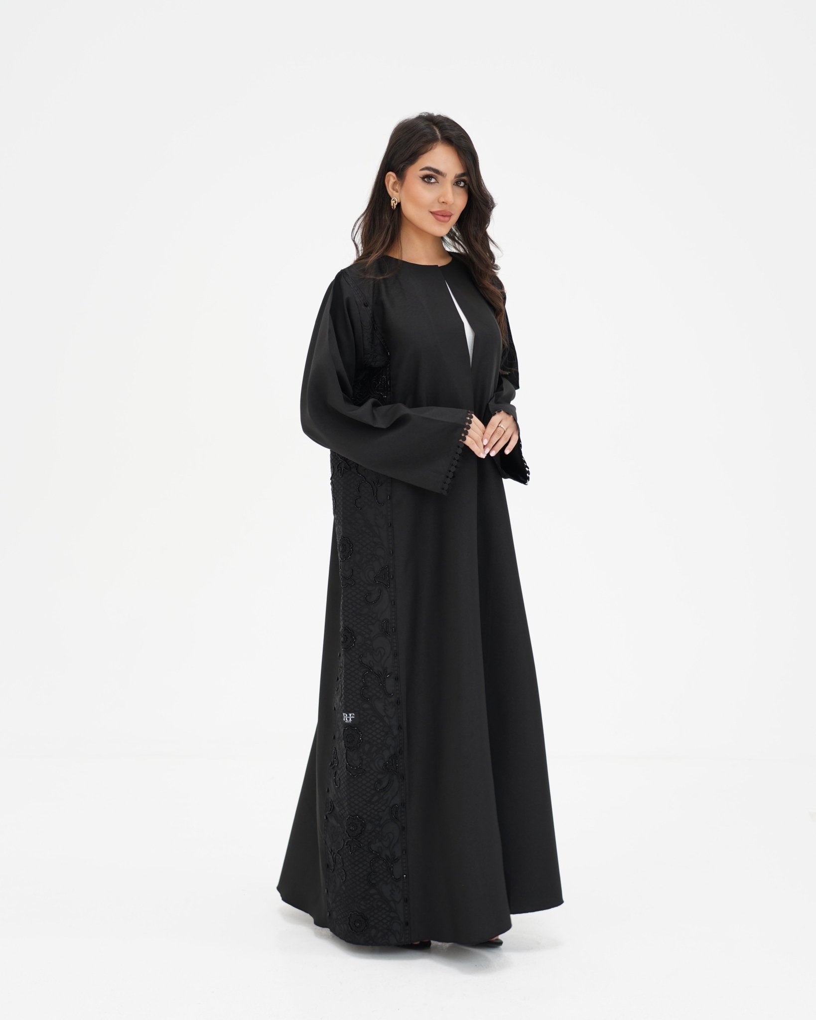R 335 Black Premium Embroidery Abaya Abaya for Women UAE – Abaya – Rutba Fashion Abaya