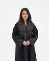 R 336 Black Premium Tartiz (Embroidery) Abaya Abaya for Women UAE – Abaya – Rutba Fashion Abaya