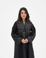 R 336 Black Premium Tartiz (Embroidery) Abaya Abaya for Women UAE – Abaya – Rutba Fashion Abaya