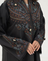 R 336 Black Premium Tartiz (Embroidery) Abaya Abaya for Women UAE – Abaya – Rutba Fashion Abaya