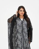 R 337 Black Dantel Abaya Abaya for Women UAE – Abaya – Rutba Fashion Abaya