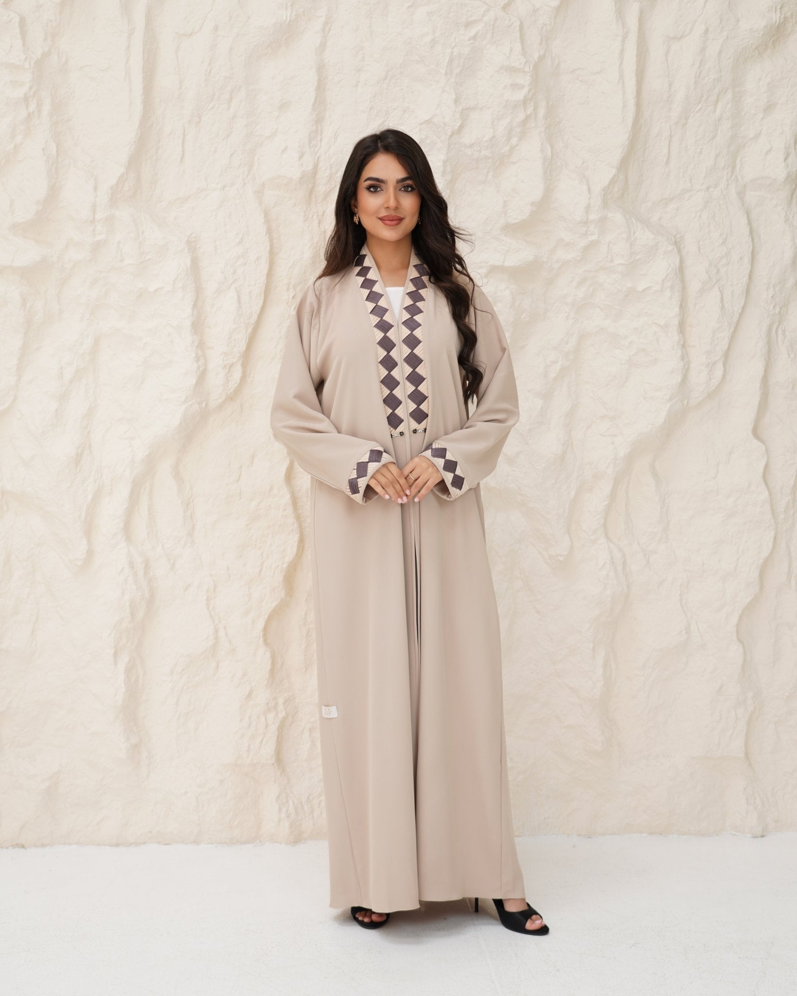 R 340 Beige Abaya Abaya for Women UAE – Abaya – Rutba Fashion Abaya