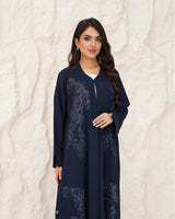 R 342 Navy Blue Rainbow Beaded Abaya Abaya for Women UAE – Abaya – Rutba Fashion Abaya