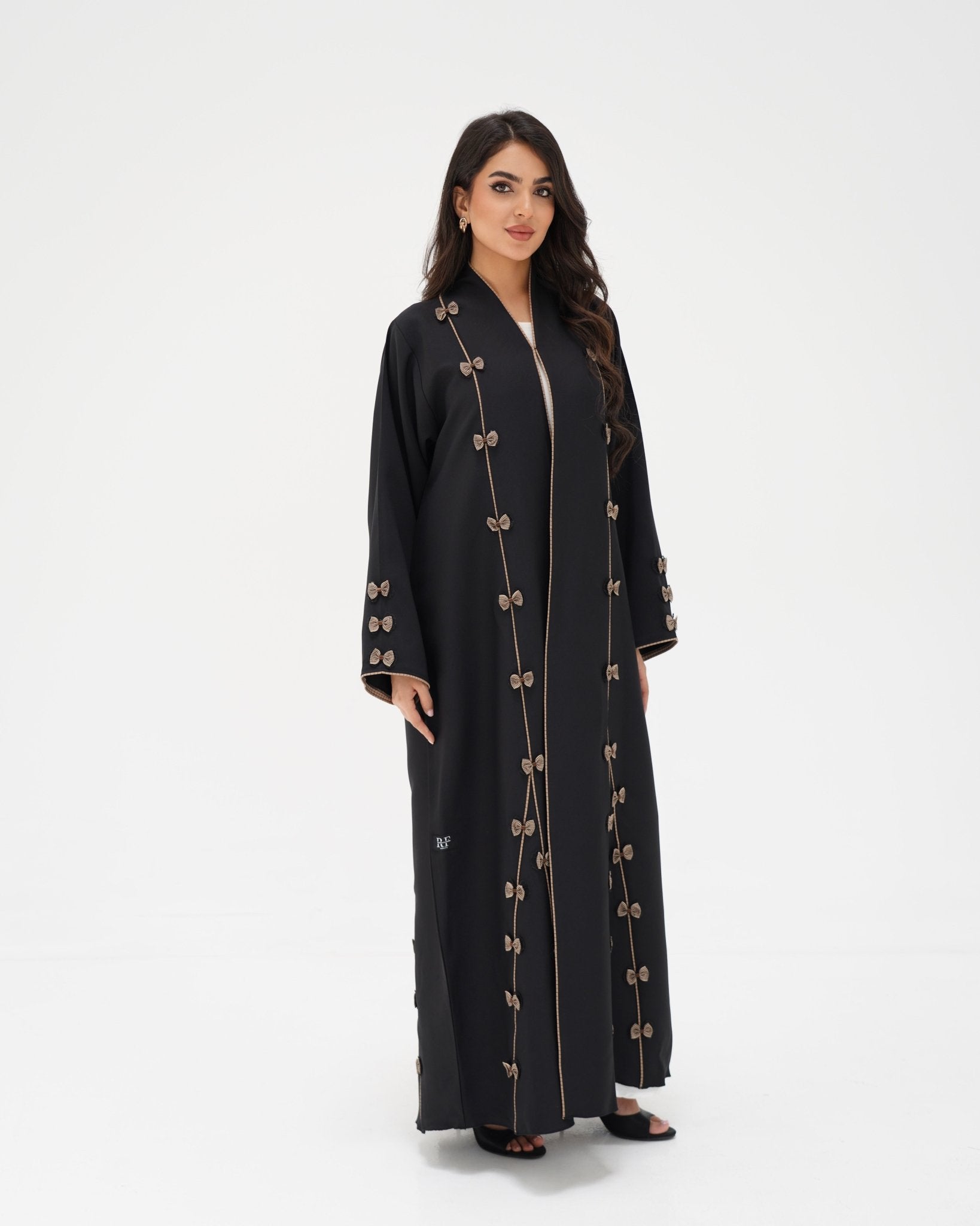 R 344 Black 3D Lace Abaya Abaya for Women UAE – Abaya – Rutba Fashion Abaya