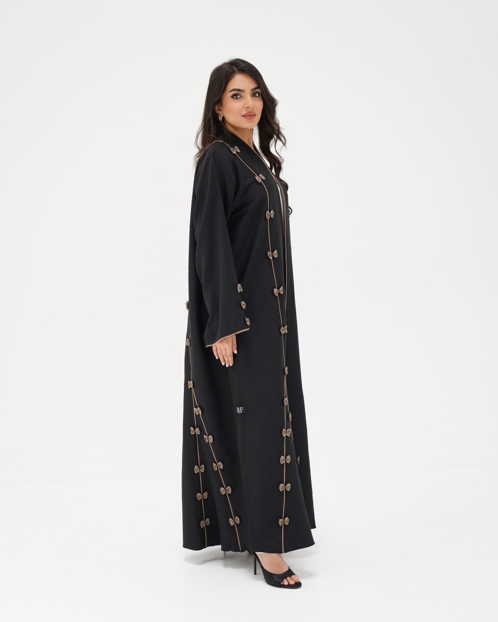 R 344 Black 3D Lace Abaya Abaya for Women UAE – Abaya – Rutba Fashion Abaya