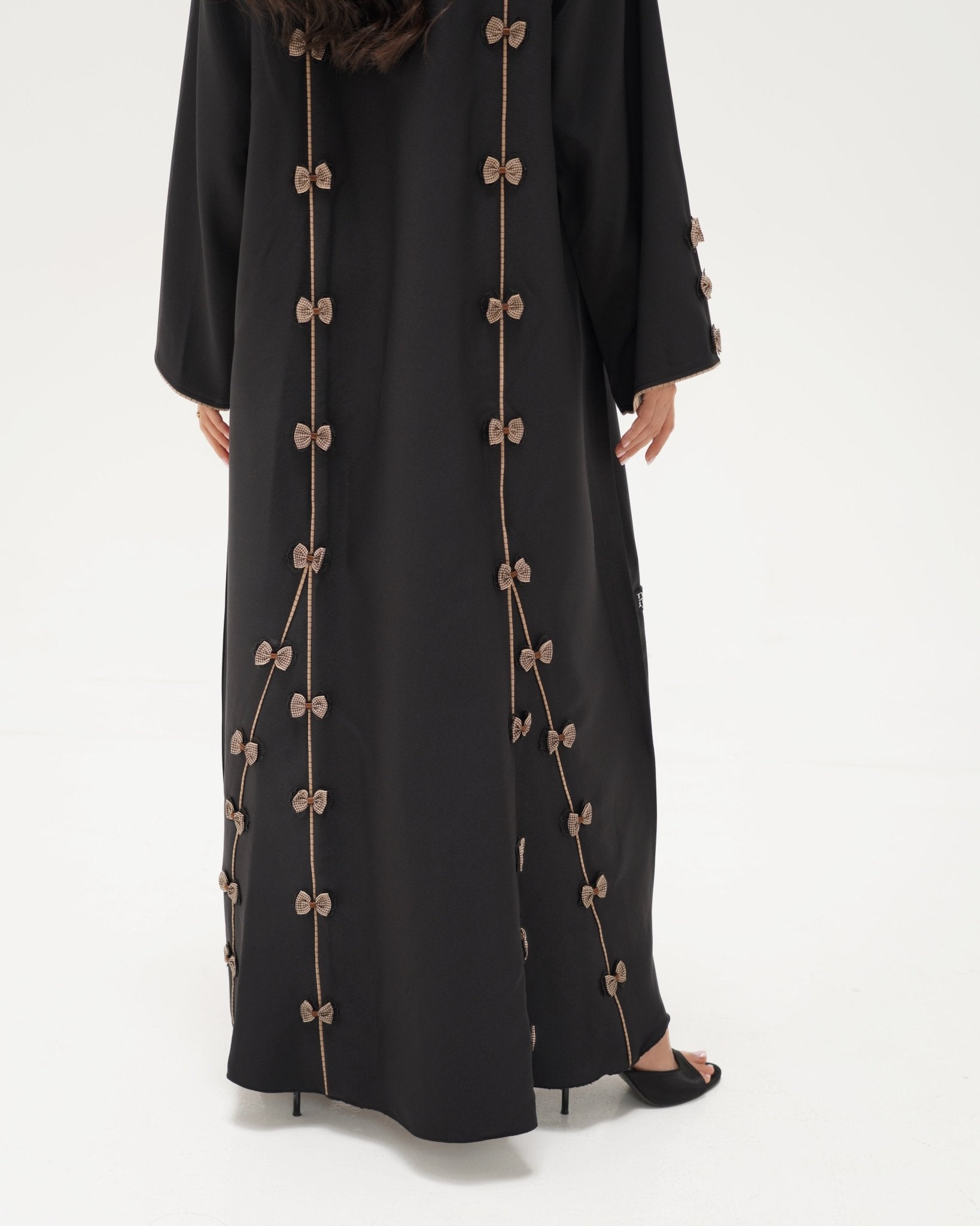 R 344 Black 3D Lace Abaya Abaya for Women UAE – Abaya – Rutba Fashion Abaya