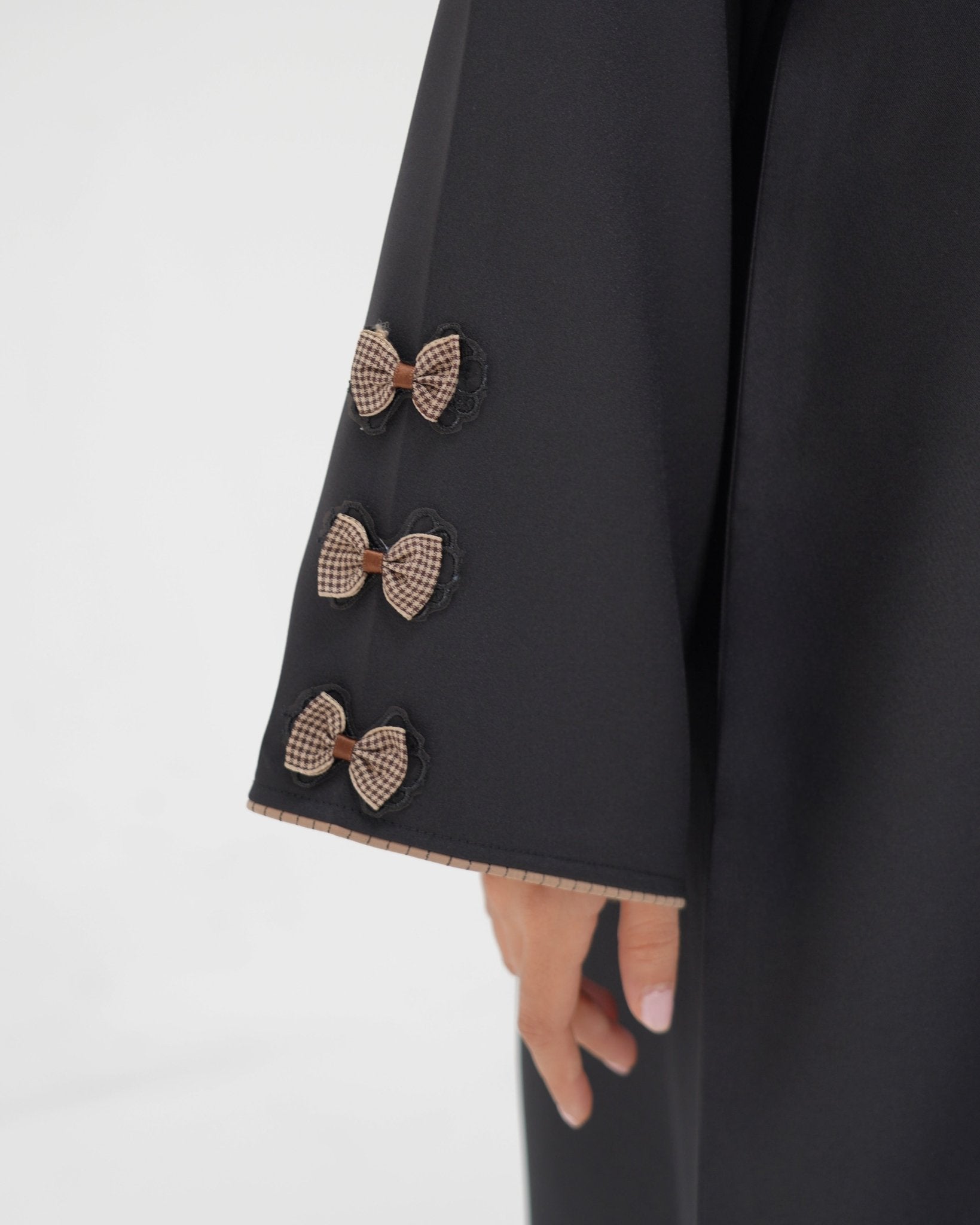 R 344 Black 3D Lace Abaya Abaya for Women UAE – Abaya – Rutba Fashion Abaya