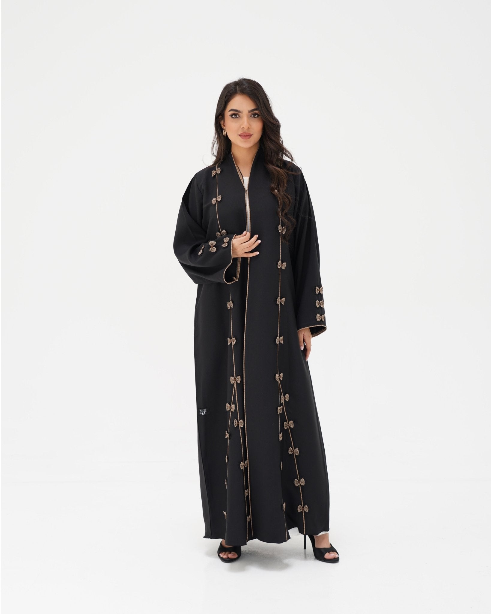 R 344 Black 3D Lace Abaya Abaya for Women UAE – Abaya – Rutba Fashion Abaya