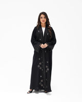 R 345 Black Kashmiri Embroidery Abaya Abaya for Women UAE – Abaya – Rutba Fashion Abaya