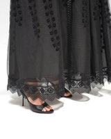 R 346 Black Aari Embroidery Organza Abaya Abaya for Women UAE – Abaya – Rutba Fashion Abaya