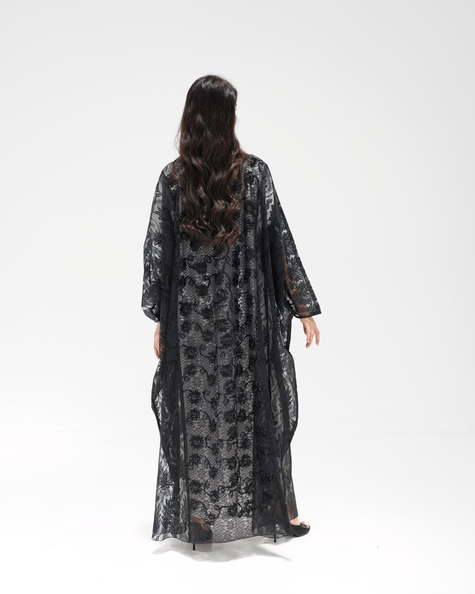 R 347 Black Dantel Abaya Abaya for Women UAE – Abaya – Rutba Fashion Abaya