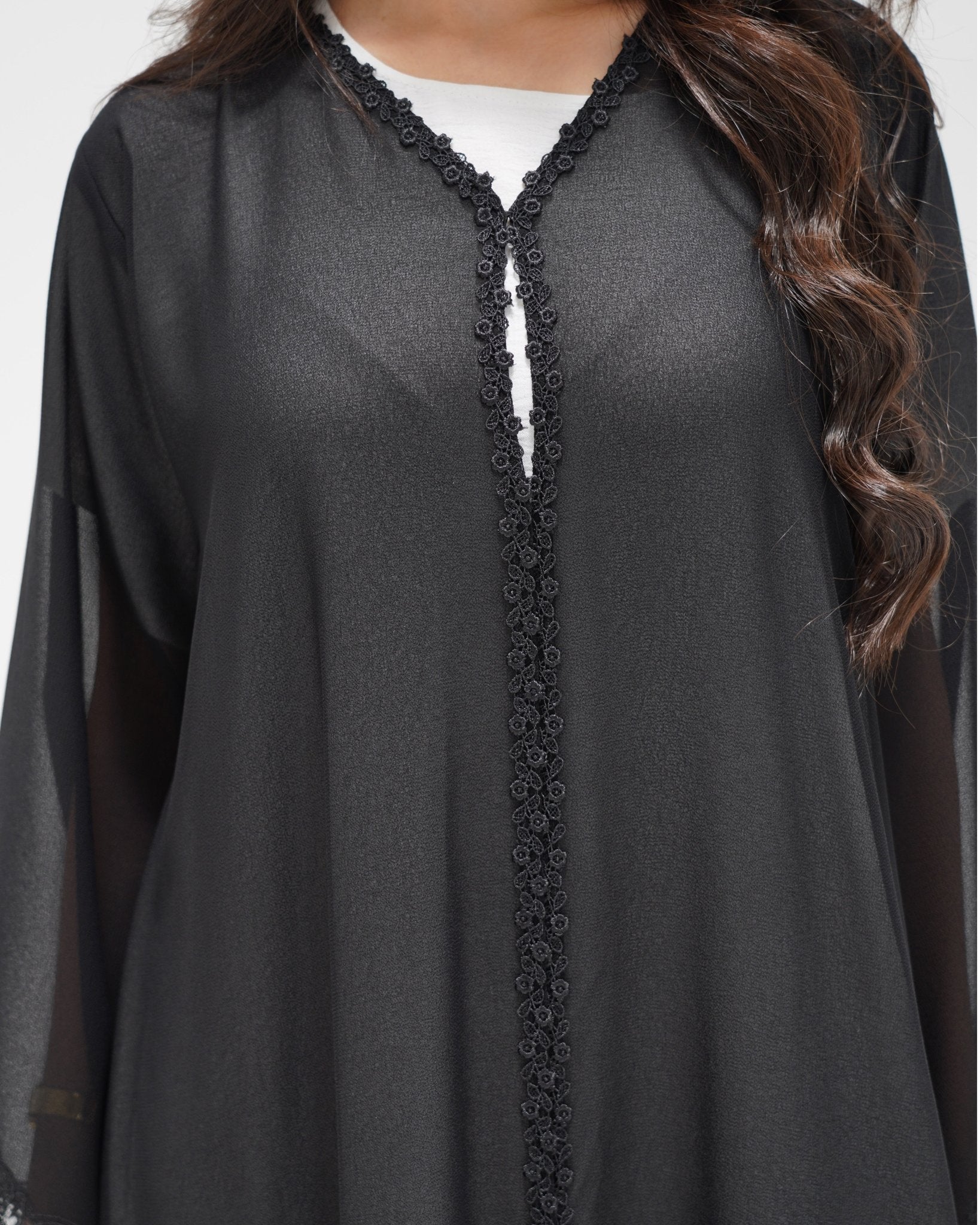 R 348 Black Embroidery Abaya Abaya for Women UAE – Abaya – Rutba Fashion Abaya