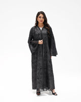 R 349 Black Embroidered Lace Abaya Abaya for Women UAE – Abaya – Rutba Fashion Abaya