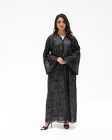 R 349 Black Embroidered Lace Abaya Abaya for Women UAE – Abaya – Rutba Fashion Abaya