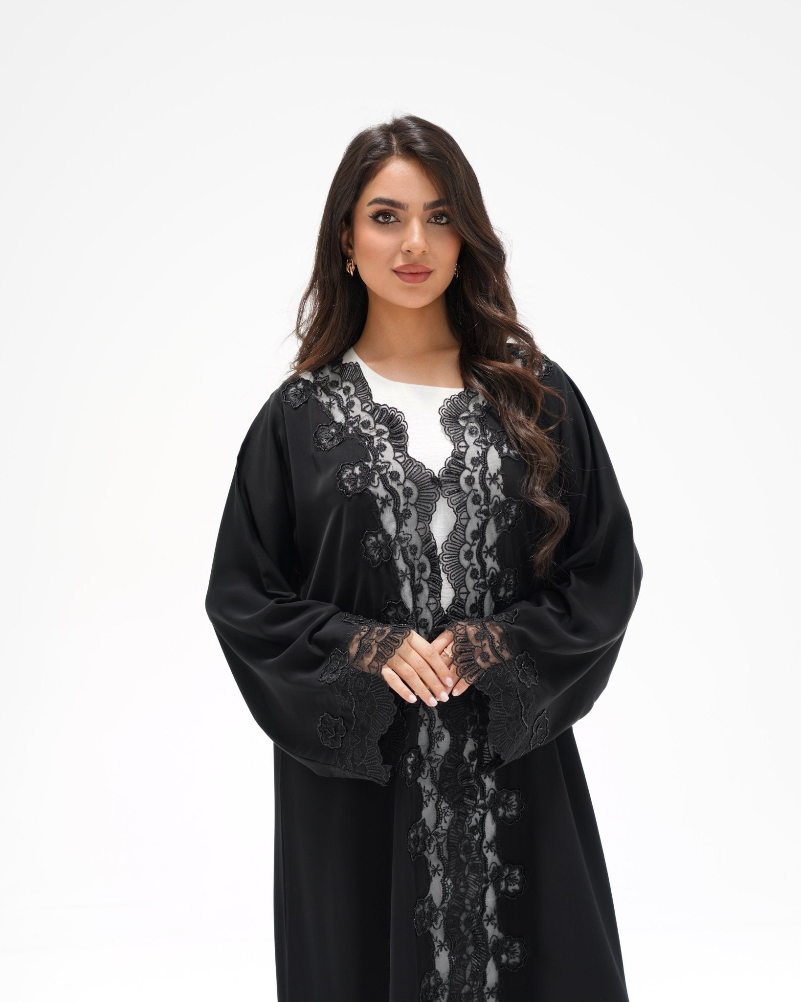 R 350 Black Embroidery Abaya Abaya for Women UAE – Abaya – Rutba Fashion Abaya