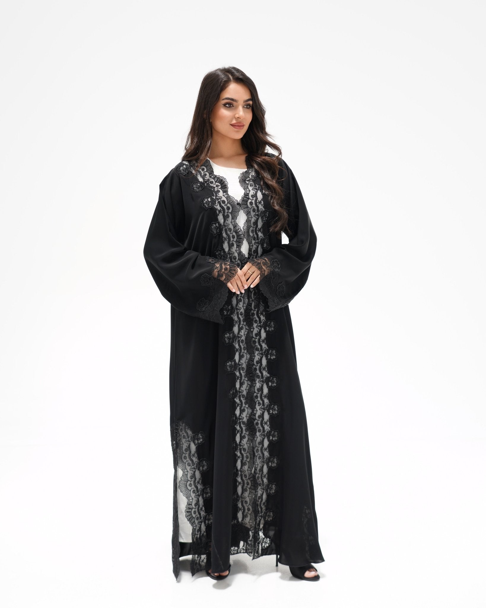 R 350 Black Embroidery Abaya Abaya for Women UAE – Abaya – Rutba Fashion Abaya
