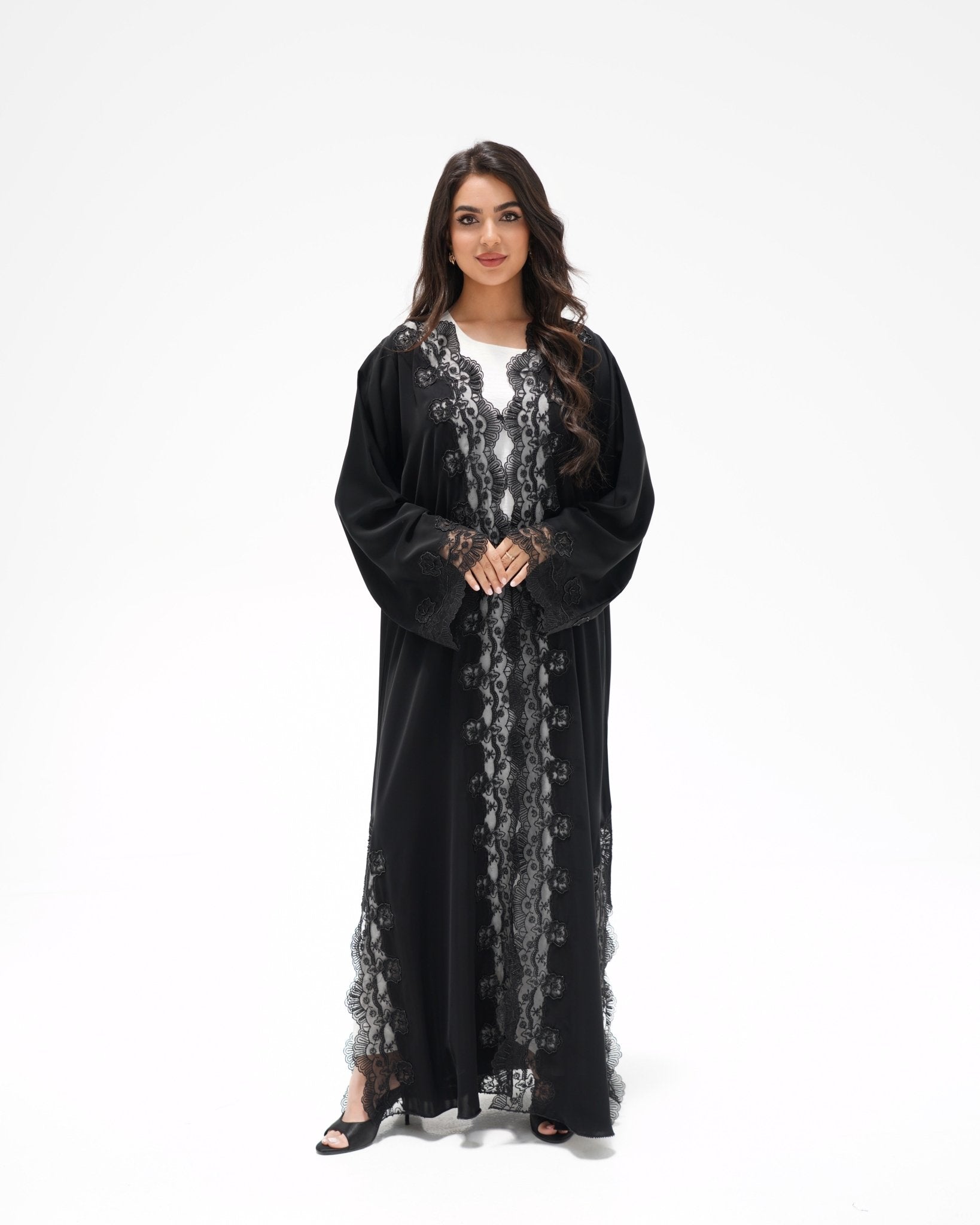 R 350 Black Embroidery Abaya Abaya for Women UAE – Abaya – Rutba Fashion Abaya