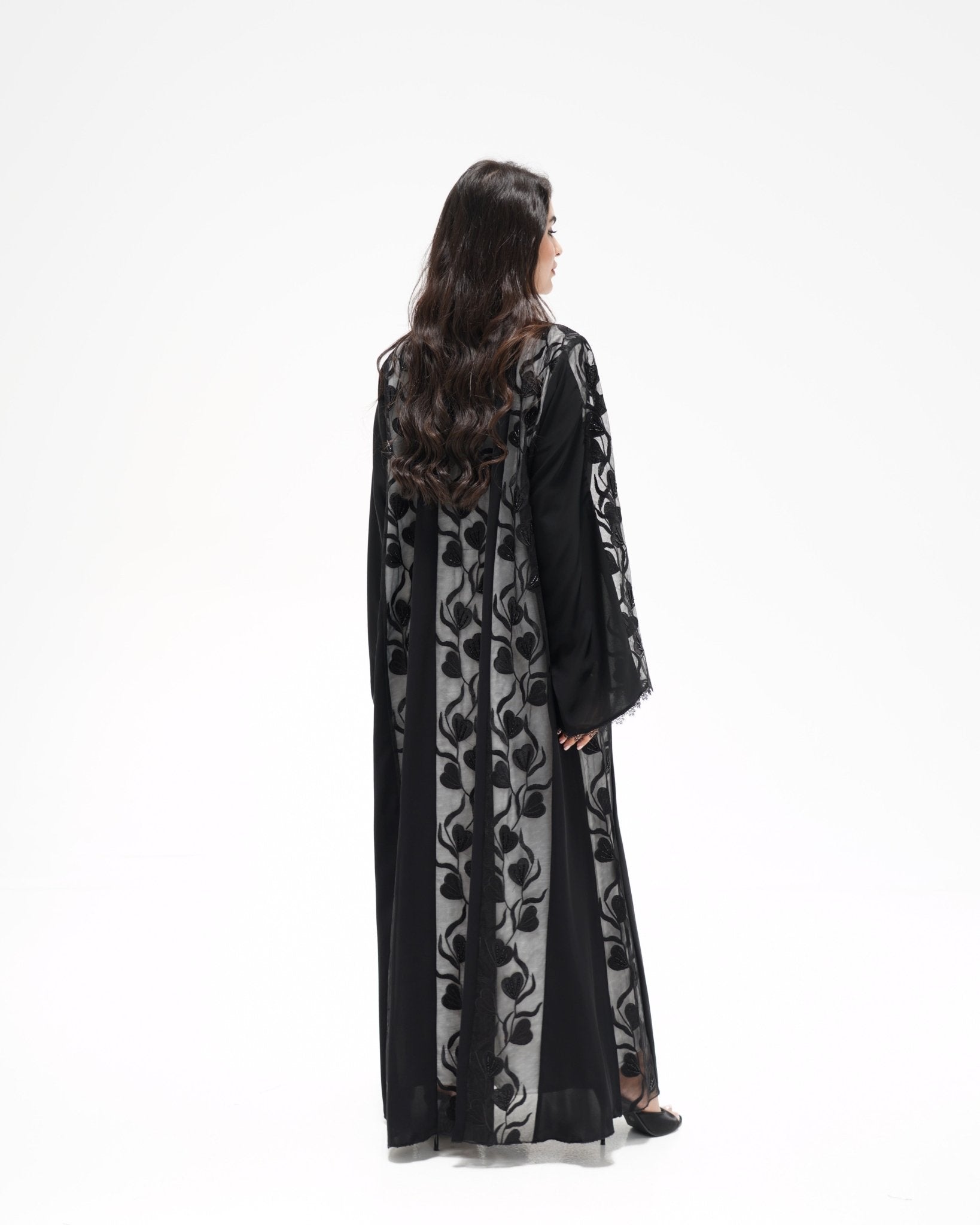 R 351 Black Premium Dantel Abaya Abaya for Women UAE – Abaya – Rutba Fashion Abaya