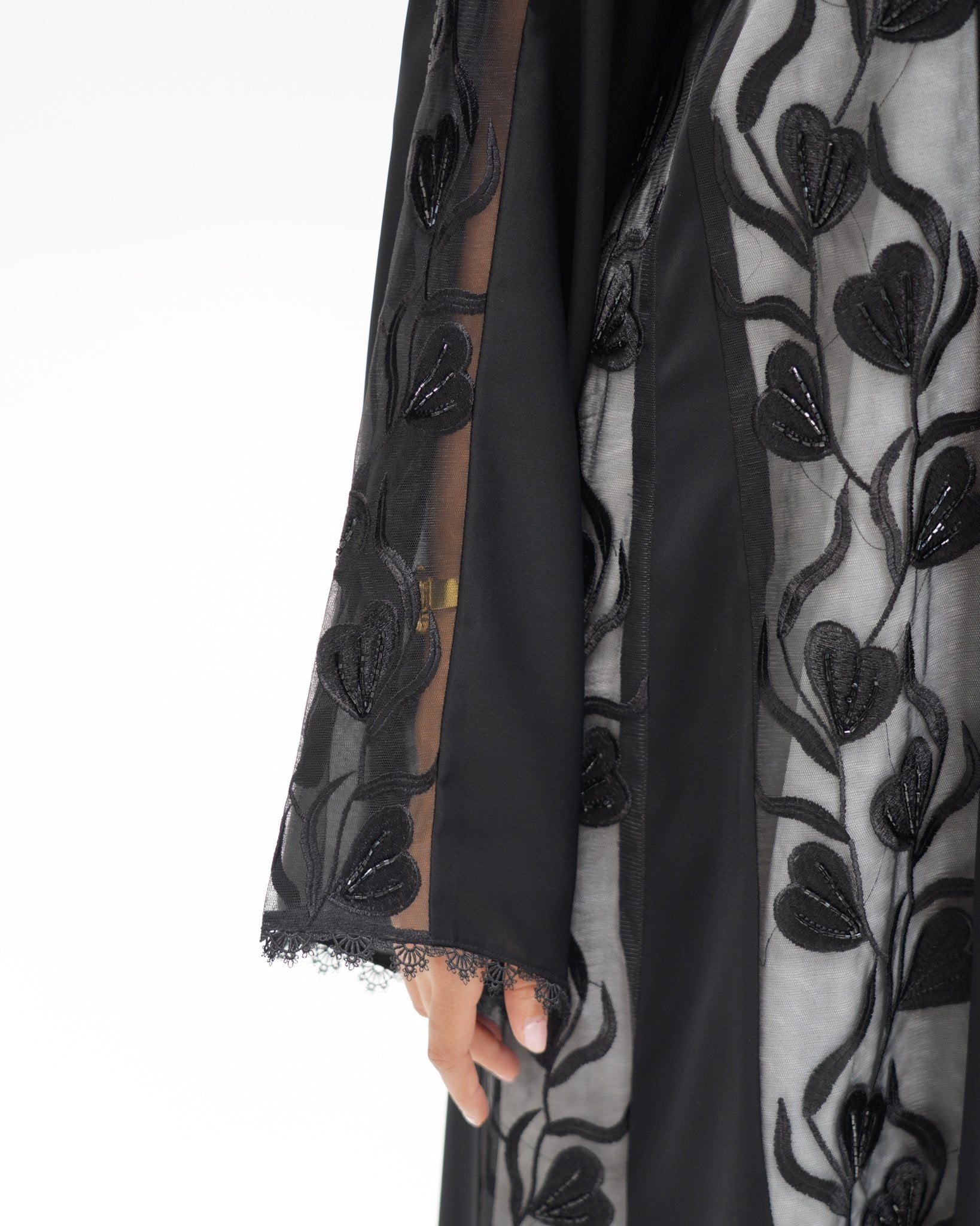 R 351 Black Premium Dantel Abaya Abaya for Women UAE – Abaya – Rutba Fashion Abaya