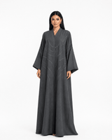 R 355 Dark Grey Embroidery Abaya Abaya for Women UAE – Abaya – Rutba Fashion Abaya