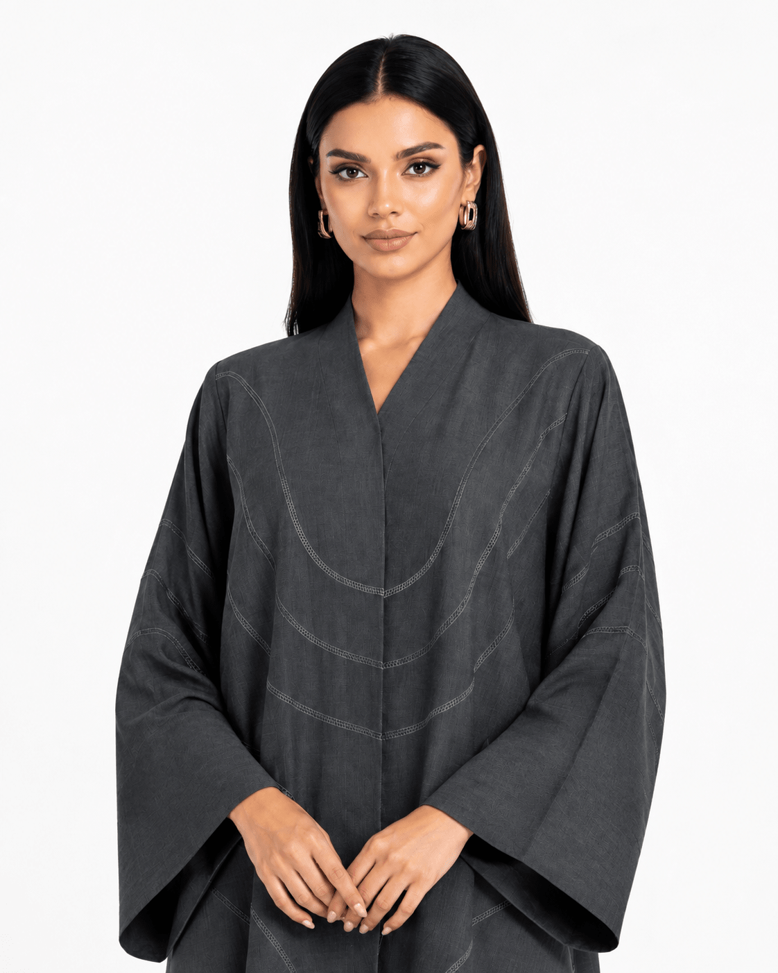 R 355 Dark Grey Embroidery Abaya Abaya for Women UAE – Abaya – Rutba Fashion Abaya