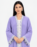 R 363 Lilac Purple Lace Abaya Abaya for Women UAE – Abaya – Rutba Fashion Abaya