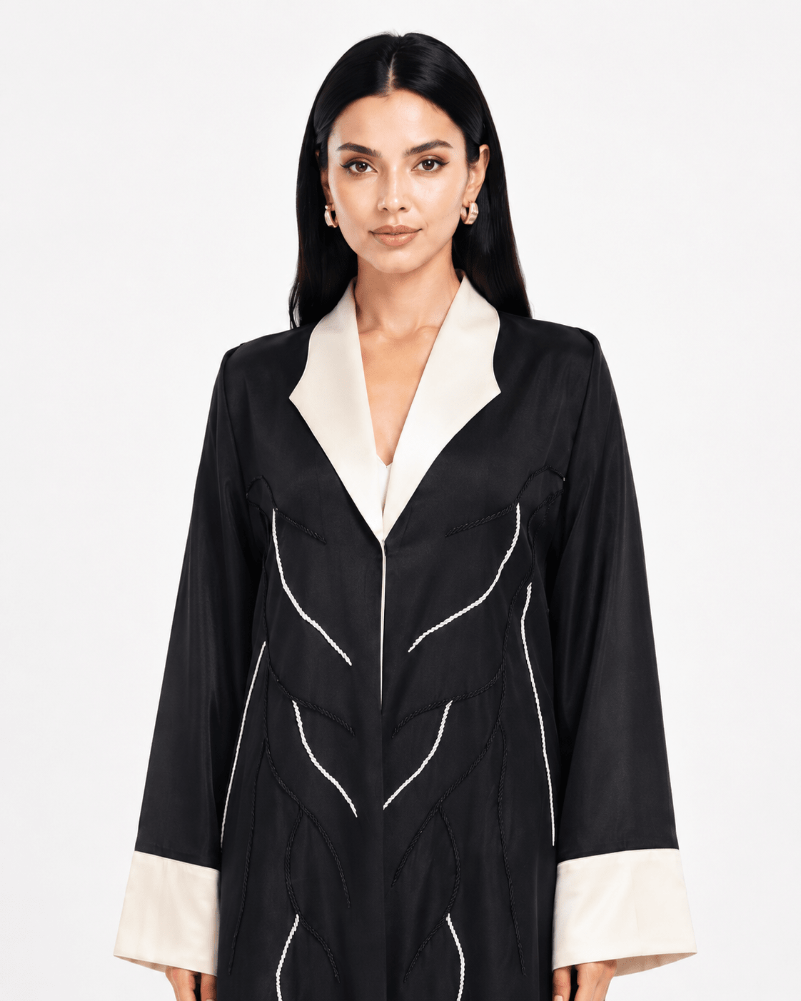 R 365 Black Coat Beaded Abaya Abaya for Women UAE – Abaya – Rutba Fashion Abaya