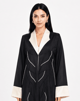 R 365 Black Coat Beaded Abaya Abaya for Women UAE – Abaya – Rutba Fashion Abaya
