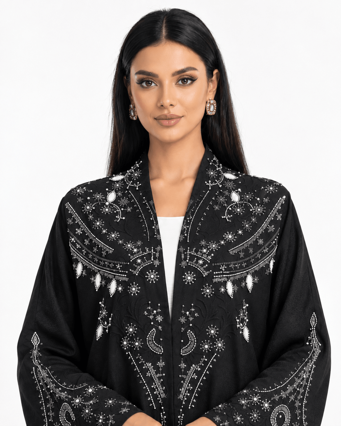 R 372 Black Soft Satin Abaya Abaya for Women UAE – Abaya – Rutba Fashion Abaya