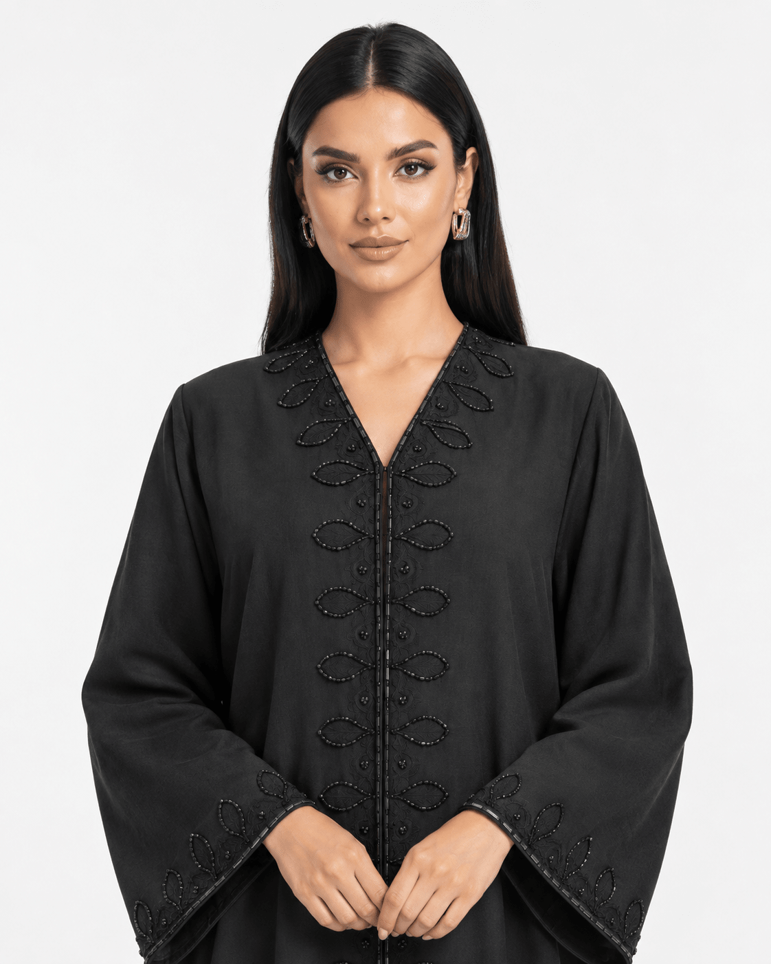 R 375 Black Embroidery Office Wear Abaya Abaya for Women UAE – Abaya – Rutba Fashion Abaya