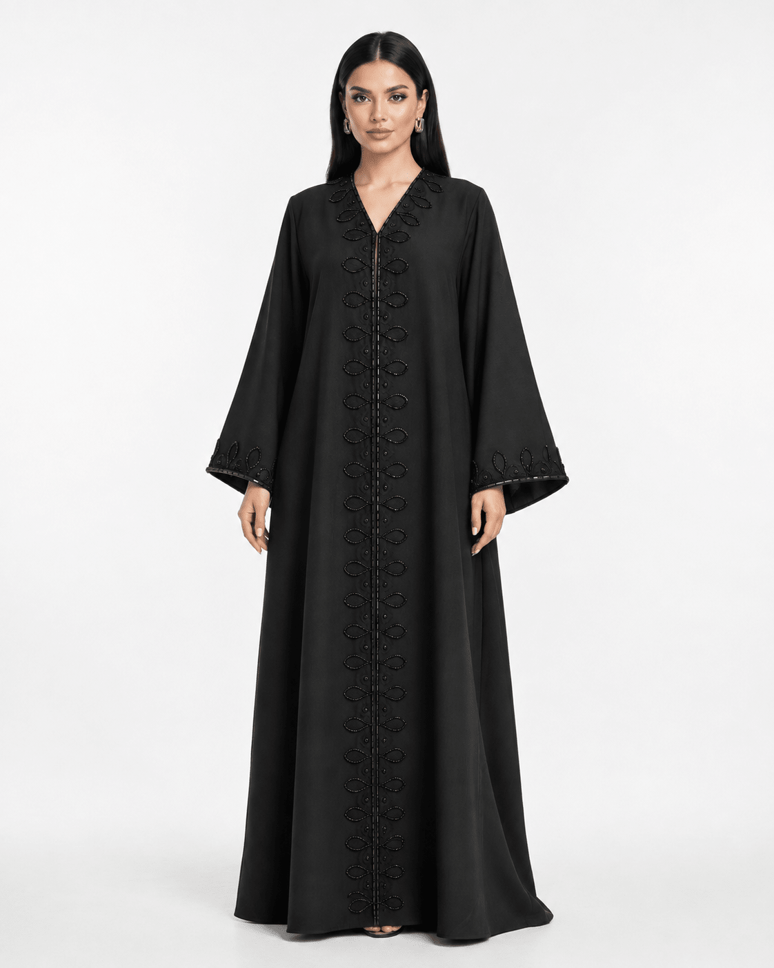 R 375 Black Embroidery Office Wear Abaya Abaya for Women UAE – Abaya – Rutba Fashion Abaya