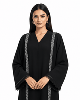 R 377 Black Lace Beaded Abaya Abaya for Women UAE – Abaya – Rutba Fashion Abaya